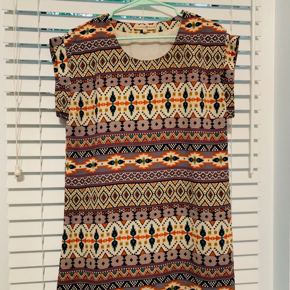Aztec Tribal Shift Dress. Altair’d State.
